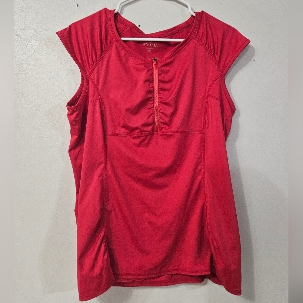 Athleta Quarter Zip Dark Pink Active Top!